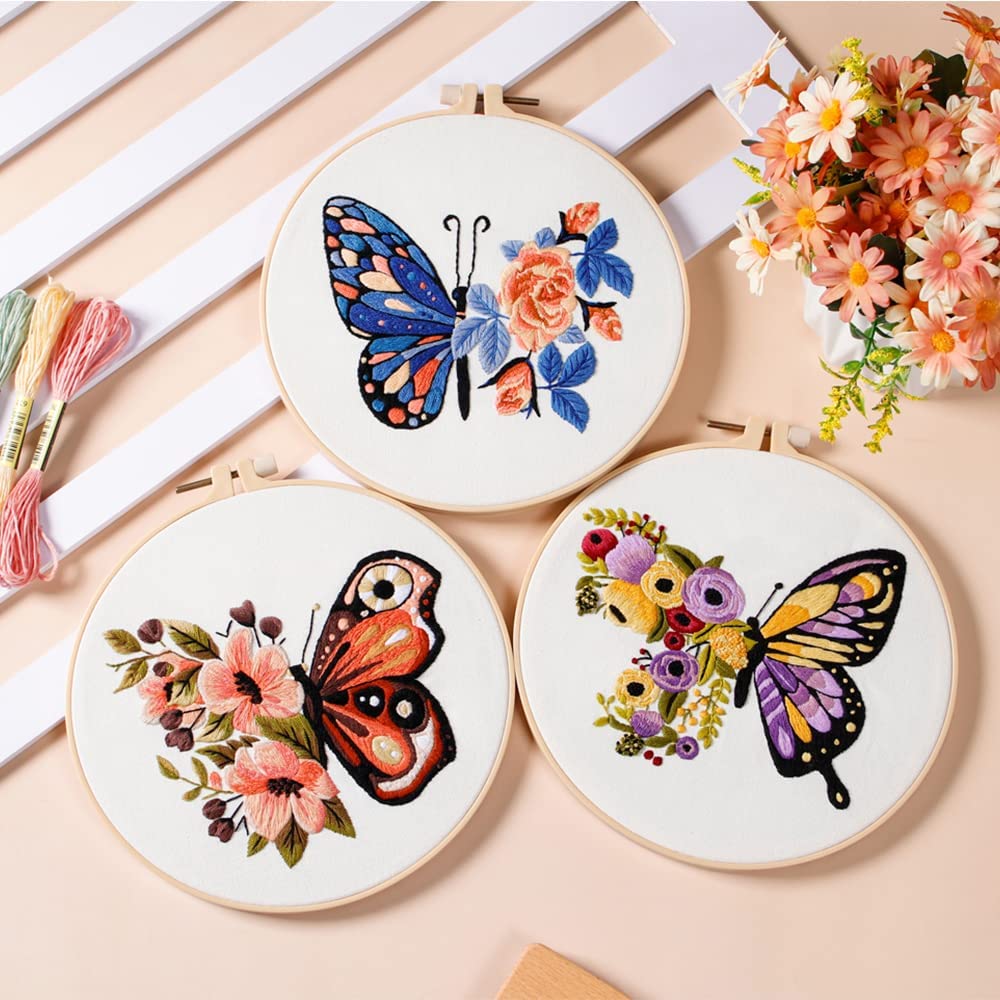 Adult Craft Kits Floral Butterfly Embroidery Park Forest Public